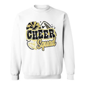 Cheer Squad Coquette Bow Sport Cheerleader Cheerleading Gold Sweatshirt - Thegiftio UK