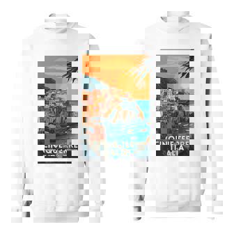 Cinque Terre Retro Italy Riomaggiore Manarola Souvenir Sweatshirt | Mazezy