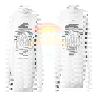 Colorado Mountains Sunset Vintage Style Outdoor Nature Sweatshirt - Monsterry