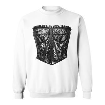 Corset Print Bustier Bra Graphic Trendy Sexy Lingerie Sweatshirt - Thegiftio UK
