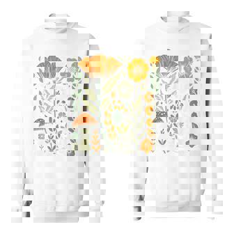 Cottagecore Aesthetic Wildflower And Mushroom Floral Women Sweatshirt | Mazezy