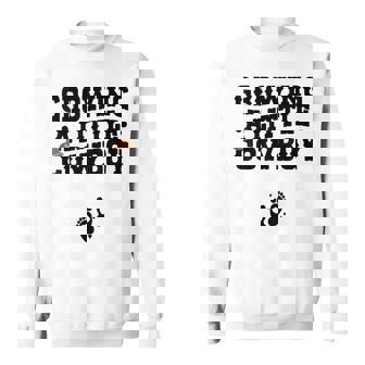 Country Pregnancy Announcement Growing A Little Cowboy Sweatshirt - Thegiftio