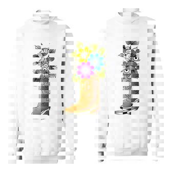 Cowboy Boot Flowers Raglan Baseball Tee Sweatshirt Unisex | Mazezy