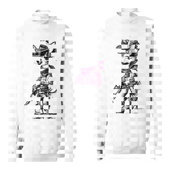 Cowboy Chihuahua Dog Western Red Chihuahua Meme Sweatshirt - Seseable