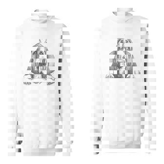 Cute Basset Hound Peeking For Dog Owner Sweatshirt - Monsterry