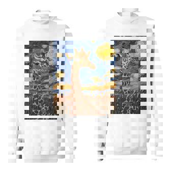 Cute Giraffe Africa Van Gogh Style Starry Night Sweatshirt - Monsterry