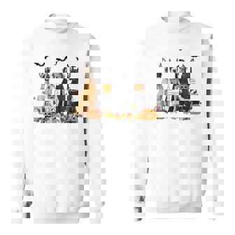 Cute Great Dane Dogs Ghost Witch Mummy Halloween Pumpkins Sweatshirt | Mazezy