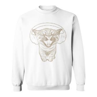 Cute Headphones Cat Y2k Silly Grunge Graphic Sweatshirt - Thegiftio UK