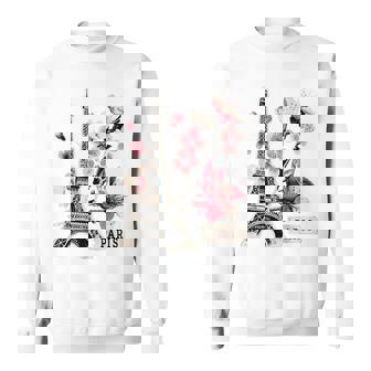 Eiffel Tower Paris Cherry Blossom Sweatshirt - Monsterry