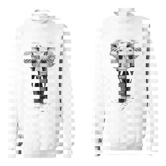 Elephant Abstract Motif Animal Illustration Art Elephant Sweatshirt Unisex | Mazezy