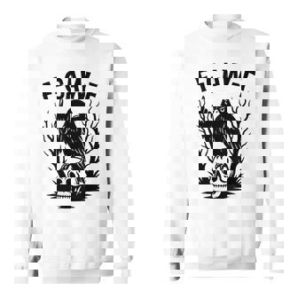 F Caw F Gothic Crow Middle Finger Skull Sweatshirt - Thegiftio