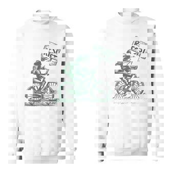Frog On Bike Resist Portland Frog Protest Vintage Sweatshirt | Mazezy