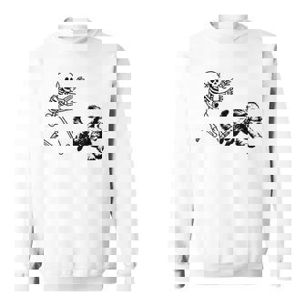 Doodle Running Skeleton Halloween Sweatshirt - Monsterry