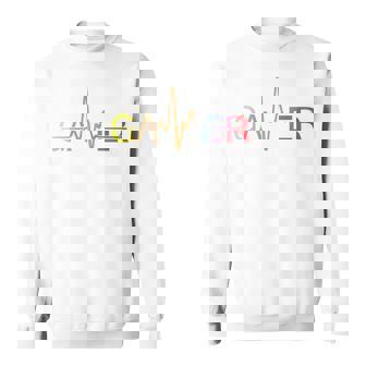 Gamer Heartbeat Video Games Colorful Gaming Boys Ns Men Sweatshirt | Seseable UK