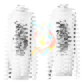 Gato Dibujo Arte Abstracto Animal Colorido Gráfico Camisa de entrenamiento - Regaloses