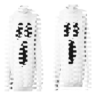 Ghost Silly Face Spooky Halloween Ghoul Face Easy Costume Sweatshirt | Mazezy
