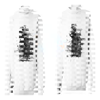 Gorilla Lover アートワーク 鳥 動物 モチーフ ゴリラ スウェットシャツ - Kawaiitshirt