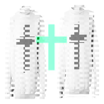 Green Christian Jesus Cross Sweatshirt Unisex | Mazezy