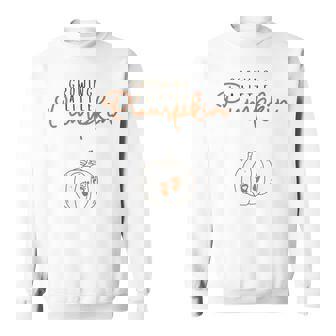 Growing A Little Pumpkin Pregnancy Reveal Halloween Sweatshirt - Thegiftio
