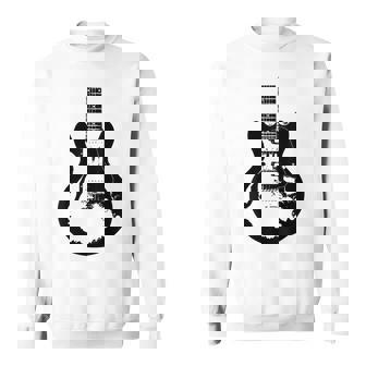 Guitar Silhouette Music Band Rock Grunge Vintage Graphic Art Sweatshirt Unisex | Mazezy