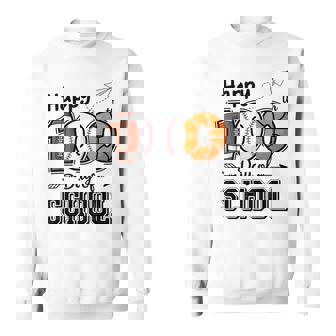 Happy 100Th Day Of School Sports Lover Football Basketball Sweatshirt | Seseable CA