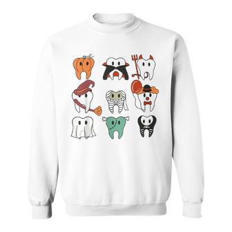 Happy Halloween Th Dental Pediatric Dentist Spooky Season Sweatshirt - Thegiftio UK