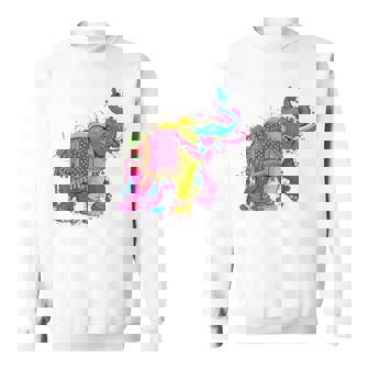Happy Holi Elephant Colorful Festival Of Colors India Sweatshirt - Monsterry