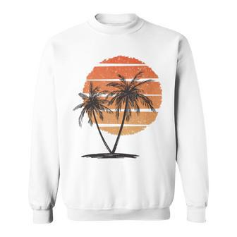 Hawaiian Palm Tree Tropical Beach Retro Vintage 70S 80S Sweatshirt - Monsterry