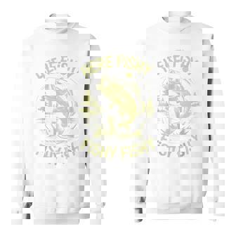 Here-Fishy Bass Fish Dad Fishing From Daughter Son Sweatshirt | Seseable CA