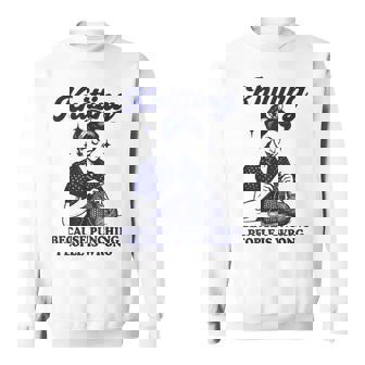 Knitting Because Punching People Is Wrong Sweatshirt | Seseable CA