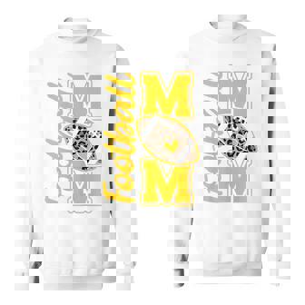 Leopard Royal Blue And Yellow High School Football Mom Sweatshirt Unisex | Mazezy