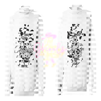 Let's Go Ghouls Ghost Cowgirl Western Halloween Sweatshirt - Seseable