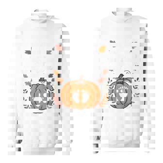 Little Pumpkin On The Way Cute Pregnancy Reveal Halloween Sweatshirt | Mazezy
