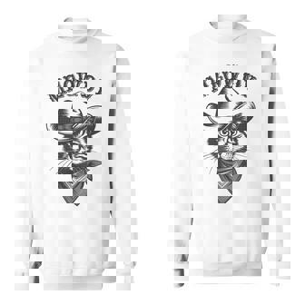 Meowdy Cat Cowboy Western Graphic Cat Lady Cat Dad Sweatshirt | Mazezy