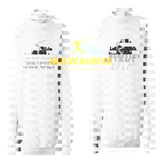 Milwaukee Baseball Vintage Minimalist Retro Baseball Lover Sweatshirt - Thegiftio