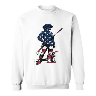 Minute Man Statue American Flag Silhouette Sweatshirt - Thegiftio UK