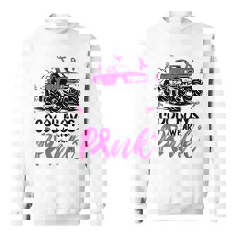 Monster Truck Cool Boys Wear Pink Breast Cancer Awareness Sweatshirt | Mazezy