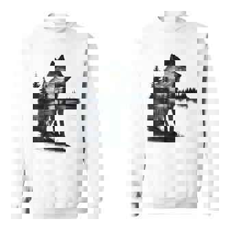 Nature Mountains Adventure Wolf Outdoor Wildlife Forest Sweatshirt | Mazezy