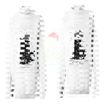 On The Naughty List And I Regret Nothing Cat Christmas Sweatshirt | Seseable FR