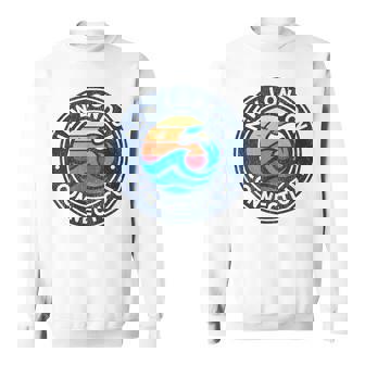 New London Connecticut CT Vintage Nautical Waves Sweatshirt Unisex | Mazezy