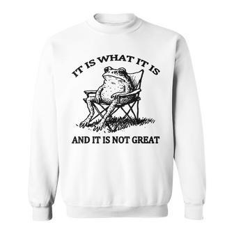 It Is What It Is And It Is Not Great Resting Frog Meme Sweatshirt - Thegiftio UK