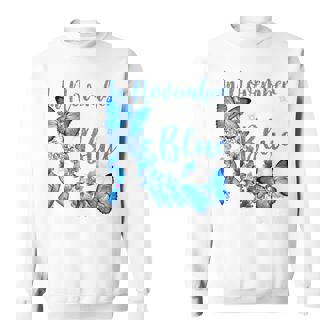 In November We Wear Butterflies Blue Diabetes Awareness Sweatshirt | Mazezy