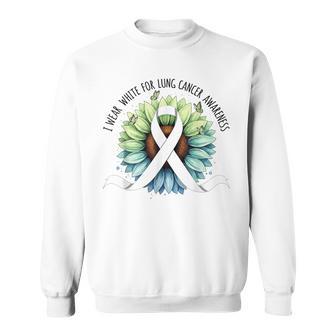 In November We Wear White Lung Cancer Awareness Ribbon Sweatshirt - Thegiftio UK