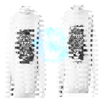 Obra De Arte De Tigre Ojos Azules Diseño De Tigre Camisa de entrenamiento - Regaloses