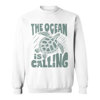 The Ocean Is Calling X Nature Beach Turtle Back Sweatshirt - Monsterry