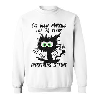 Opal Wedding I've Been Married For 24 Years Sweatshirt - Thegiftio UK