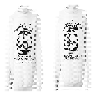 Paz Amor Y Rock And Roll Diciendo Motivo Rockero Manga Larga Camisa de entrenamiento - Regaloses