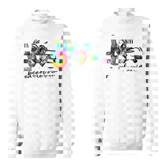 Peace Love Swim Tie Dye Swimmer Swimming Summer Trip Sweatshirt | Seseable FR