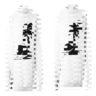 Plage Palmier Noir Blanc Coucher Deoleilacancesoyage Tropical Sweater e - Cadeauxyz