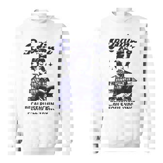 Reading Because Punching People Is Wrong Sweatshirt - Monsterry